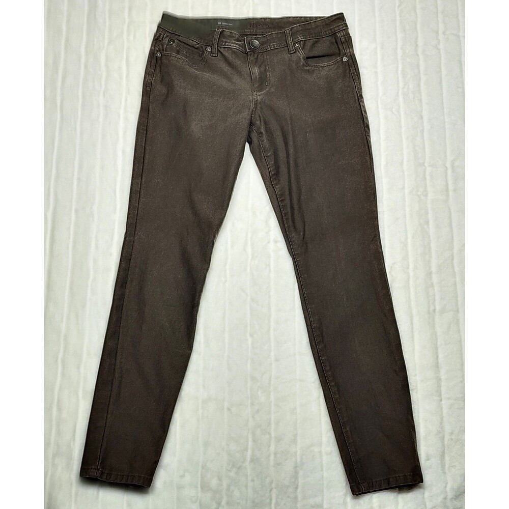 KUT from the Kloth Mia Toothpick Skinny Jeans Women's Size 8 Olive Green Stretch